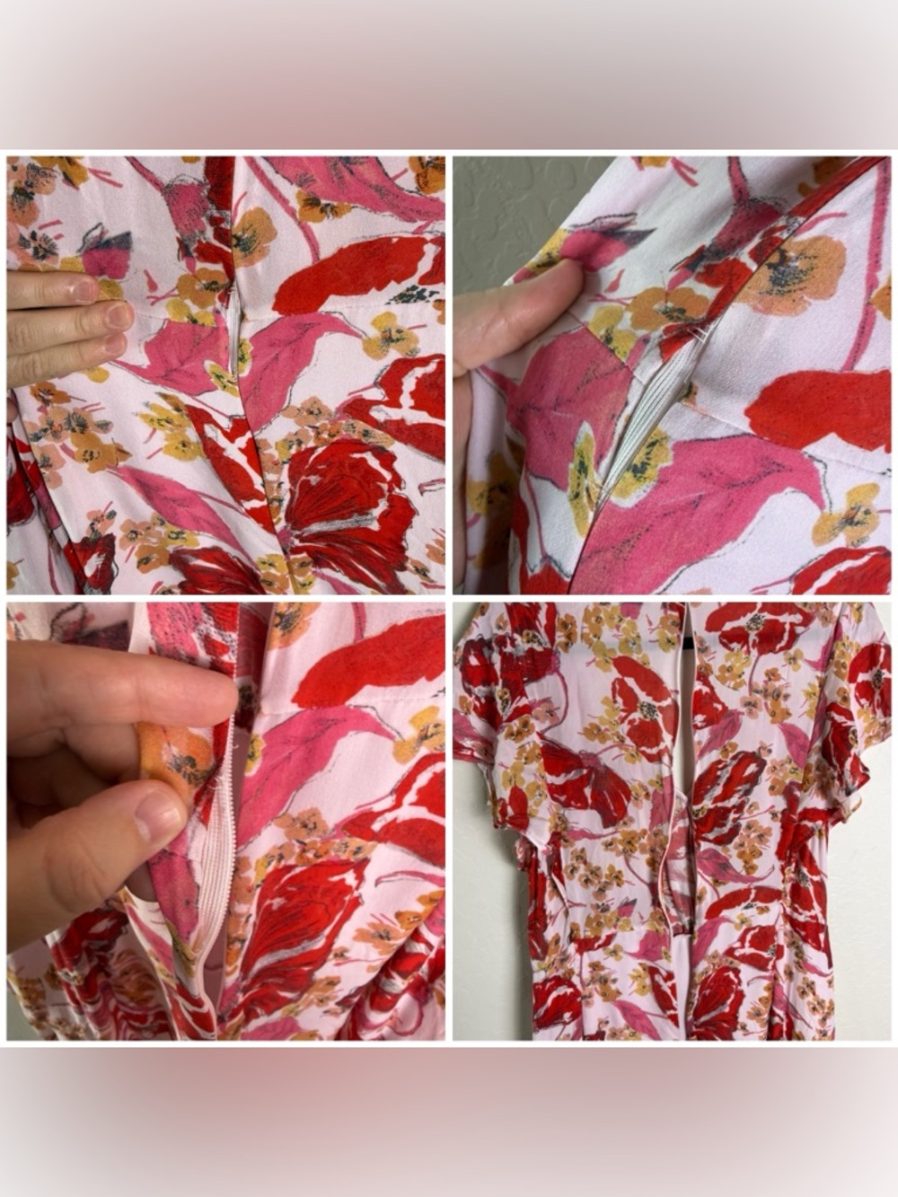 Parker Vivi Dress Silk Floral Dress 16 - Picture 10 of 15